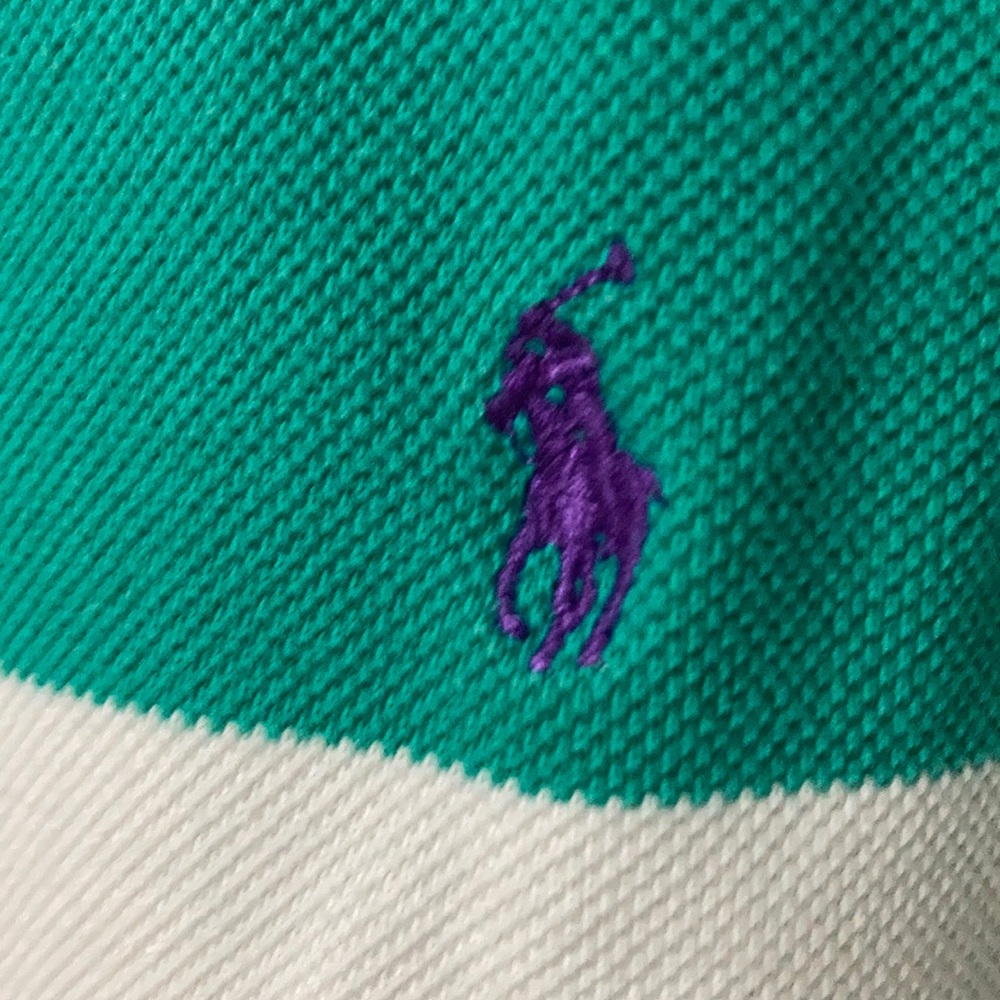 Ralph Lauren polo green and white stripes - Picture 2 of 4